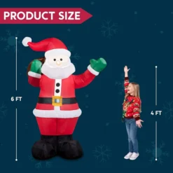6ft Inflatable LED Santa Carry Gift Bag -Christmas Decorations 6ft Inflatable LED Santa Carry Gift Bag 3 1 600x600 1