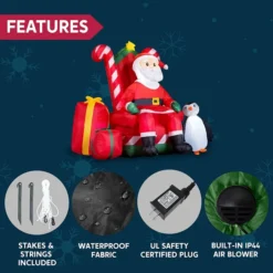 6ft Inflatable LED Santa Claus Decoration 13 6ft Inflatable LED Santa Claus Decoration -Christmas Decorations 6ft Inflatable LED Santa Claus Decoration 6 600x600 1