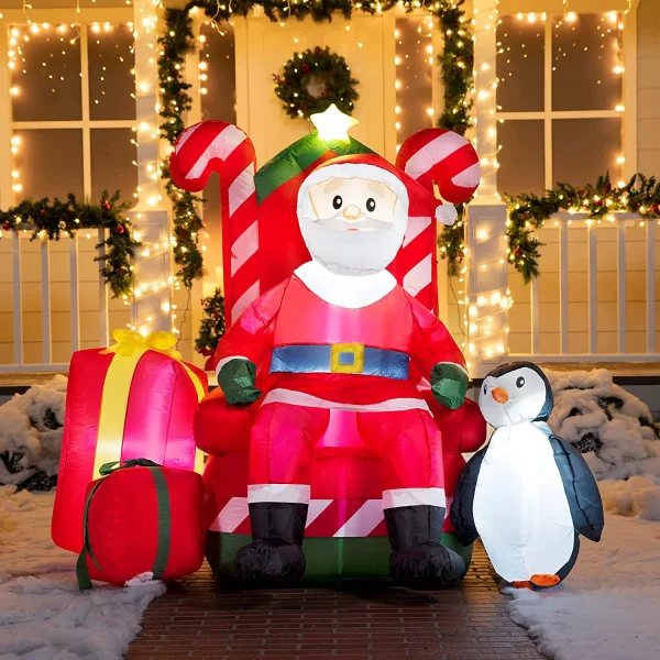 6ft Inflatable LED Santa Claus Decoration 3 6ft Inflatable LED Santa Claus Decoration