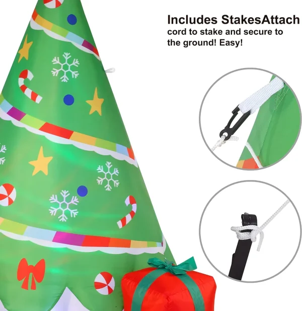 6ft Inflatable Rainbow Ribbon Christmas Tree Decoration 6 6ft Inflatable Rainbow Ribbon Christmas Tree Decoration - Image 4