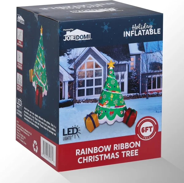 6ft Inflatable Rainbow Ribbon Christmas Tree Decoration 8 6ft Inflatable Rainbow Ribbon Christmas Tree Decoration - Image 6