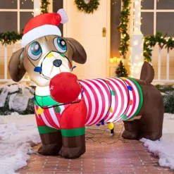 6ft LED Inflatable Christmas Dog Yard Decoration