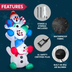 6ft LED Inflatable Snowman Decoration 13 6ft LED Inflatable Snowman Decoration -Christmas Decorations 6ft LED Inflatable Snowman Decoration 1 600x600 1