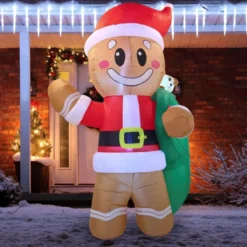 6ft Large Santa Helper Gingerbread Man Inflatable