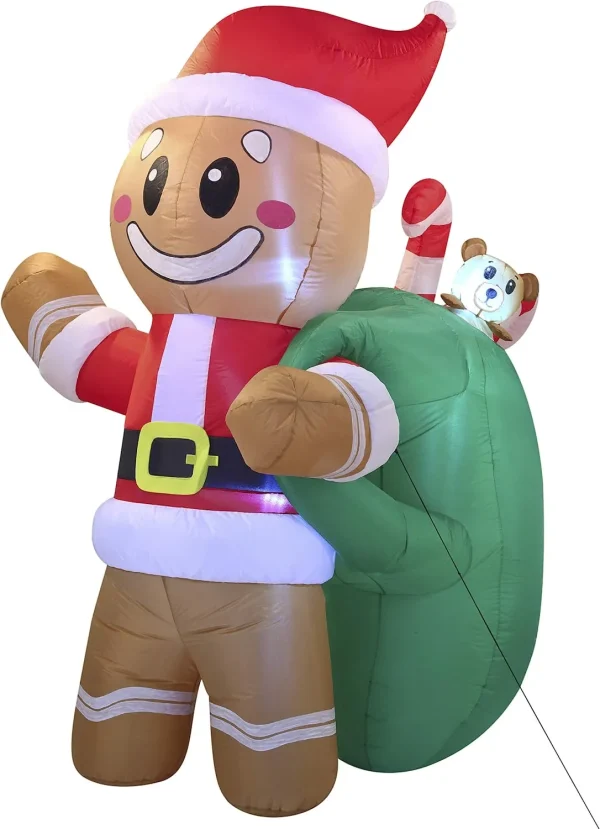 6ft Large Santa Helper Gingerbread Man Inflatable 4 6ft Large Santa Helper Gingerbread Man Inflatable - Image 2