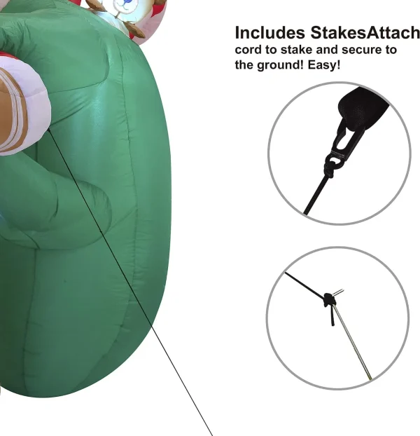 6ft Large Santa Helper Gingerbread Man Inflatable 5 6ft Large Santa Helper Gingerbread Man Inflatable - Image 3