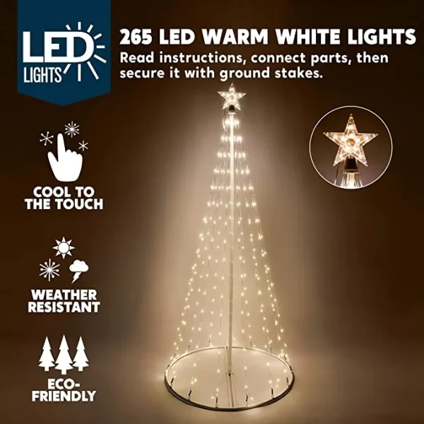 6ft 275 LED Lightshow Cone Christmas Tree 3 6ft 275 LED Lightshow Cone Christmas Tree - Image 2