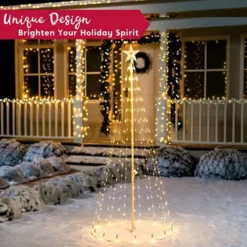 6ft 275 LED Lightshow Cone Christmas Tree 10 6ft 275 LED Lightshow Cone Christmas Tree -Christmas Decorations 6ft Lightshow Cone Christmas Tree 4 600x600 1