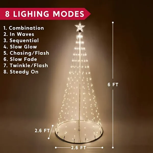 6ft 275 LED Lightshow Cone Christmas Tree 6 6ft 275 LED Lightshow Cone Christmas Tree - Image 5