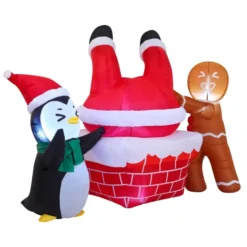 Christmas Decorations -Christmas Decorations 6ft Long LED Inflatable Santa Claus Fall into a Trash 2 result scaled 600x600 1