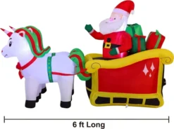 6ft Long LED Inflatable Unicorn Pulling Sleigh 10 6ft Long LED Inflatable Unicorn Pulling Sleigh -Christmas Decorations 6ft Long LED Inflatable Unicorn Pulling Sleigh 3 result 600x447 1