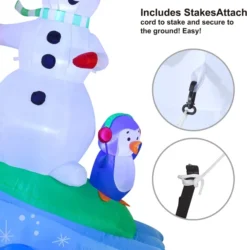 6ft Tall Inflatable Snowman Snowboarding 13 6ft Tall Inflatable Snowman Snowboarding -Christmas Decorations 6ft Snowboarding Snowman with A Penguin Inflatable 6 result 600x607 1