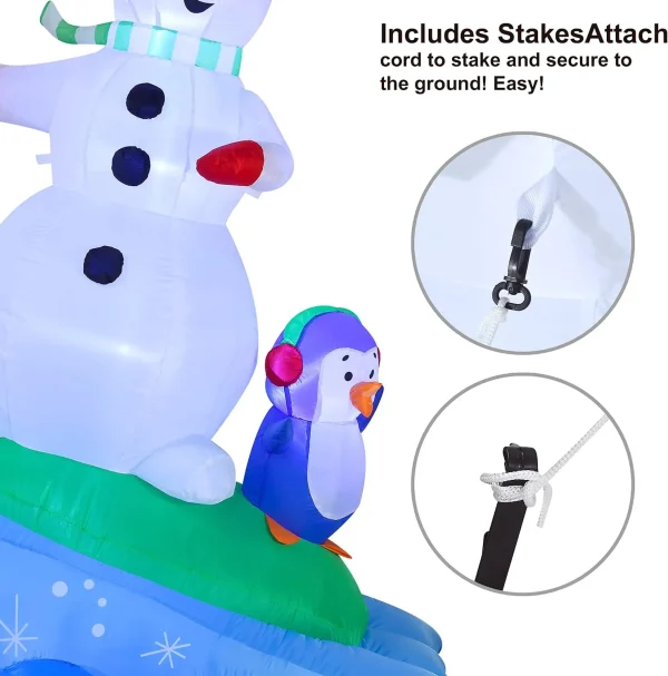 6ft Tall Inflatable Snowman Snowboarding 8 6ft Tall Inflatable Snowman Snowboarding - Image 6