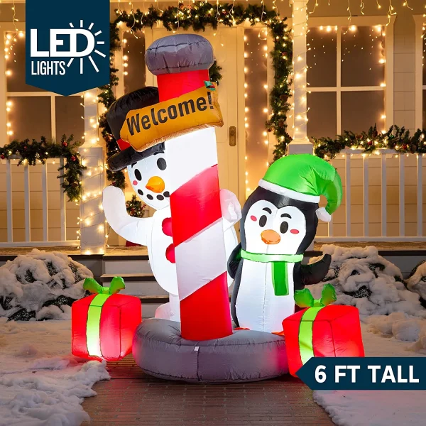 6ft Tall LED Welcome Sign Inflatable Christmas Decor 4 6ft Tall LED Welcome Sign Inflatable Christmas Decor - Image 2
