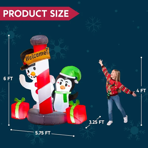 6ft Tall LED Welcome Sign Inflatable Christmas Decor 6 6ft Tall LED Welcome Sign Inflatable Christmas Decor - Image 4