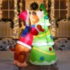 6ft LED Christmas Puppy Inflatable Putting A Tree Topper