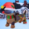 6ft Long Inflatable Christmas Wiener Dog 1 6ft Long Inflatable Christmas Wiener Dog -Christmas Decorations 6ft Weiner Dog Eyes covered by a hug hat 1 result 600x600 1
