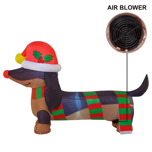 6ft Long Inflatable Christmas Wiener Dog 5 6ft Long Inflatable Christmas Wiener Dog - Image 3