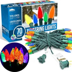 70 LED C6 Multicolor Christmas Light 22.6ft 10 70 LED C6 Multicolor Christmas Light 22.6ft -Christmas Decorations 70 Count C6 Christmas Light Multicolor 3 result 600x594 1