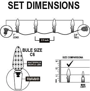 70 LED C6 Multicolor Christmas Light 22.6ft 7 70 LED C6 Multicolor Christmas Light 22.6ft - Image 5