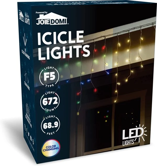 672 LED Color Changing Christmas Icicle Lights 49.6ft 3 672 LED Color Changing Christmas Icicle Lights 49.6ft