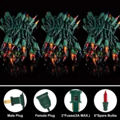 2x150 LED Multicolor Christmas Green Wire String Lights 38.7ft 10 2x150 LED Multicolor Christmas Green Wire String Lights 38.7ft -Christmas Decorations 77.4 FT 300 Count Christmas Multicolor Green Wire String Lights 3 result 600x600 1