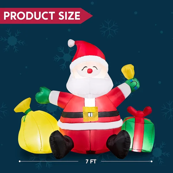 7ft LED Christmas Decoration Inflatable Santa Claus 7 7ft LED Christmas Decoration Inflatable Santa Claus - Image 5