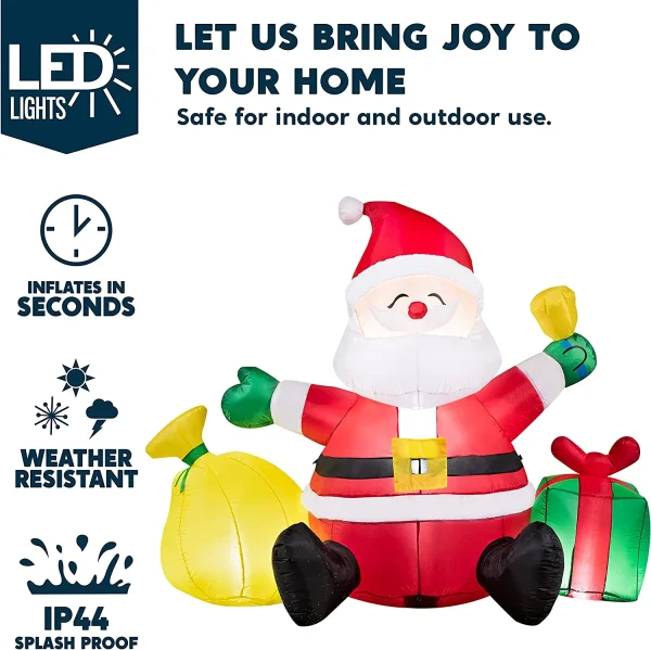 7ft LED Christmas Decoration Inflatable Santa Claus 5 7ft LED Christmas Decoration Inflatable Santa Claus - Image 3