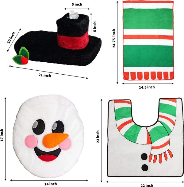 10pcs Santa And Snowman Themes Bathroom Decoration 6 10pcs Santa And Snowman Themes Bathroom Decoration - Image 4