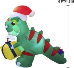 6ft LED Christmas Dinosaur Inflatable With A Gift -Christmas Decorations 81lXA8rD9rL. AC SL1500 Copy 600x548 1