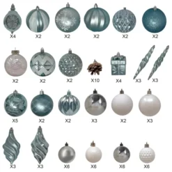 87pcs White And Baby Blue Christmas Ornaments 9 87pcs White And Baby Blue Christmas Ornaments -Christmas Decorations 87ct Assorted Red amp White Christmas Ornaments Set with Pine Corn 2 result 600x600 1