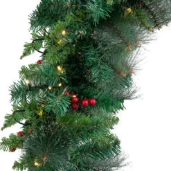 100 Warm White Lights Prelit Christmas Garland 9ft 13 100 Warm White Lights Prelit Christmas Garland 9ft -Christmas Decorations 9 Foot Prelit Christmas Garland with Lights Red Berries 6 result 600x600 1