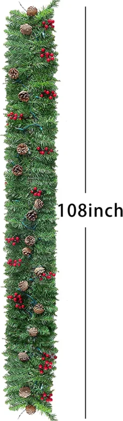 9ft Prelit Garland With 50 Warm White String Lights 12 9ft Prelit Garland With 50 Warm White String Lights -Christmas Decorations 9 Ft Garland Prelit with 50 Warm White String Lights 5 result