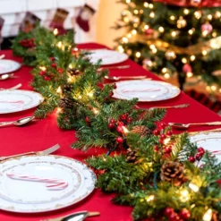 9ft Prelit Garland With 50 Warm White String Lights 13 9ft Prelit Garland With 50 Warm White String Lights -Christmas Decorations 9 Ft Garland Prelit with 50 Warm White String Lights 6 result 600x600 1