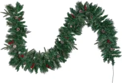 9ft Snow Flocked Prelit Christmas Garland With 50 Lights 9 9ft Snow Flocked Prelit Christmas Garland With 50 Lights -Christmas Decorations 9 ft Snow Flocked Artificial Garland with 50 Lights amp Decorations 3 result 600x409 1