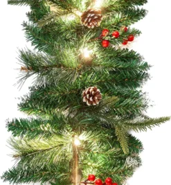 9ft Snow Flocked Prelit Christmas Garland With 50 Lights 10 9ft Snow Flocked Prelit Christmas Garland With 50 Lights -Christmas Decorations 9 ft Snow Flocked Artificial Garland with 50 Lights amp Decorations 4 result 600x649 1