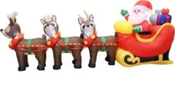 9.5ft LED Christmas Inflatable Santa With Reindeer 11 9.5ft LED Christmas Inflatable Santa With Reindeer -Christmas Decorations 9.5ft LED Christmas Inflatable Santa with Reindeer 2 600x292 1