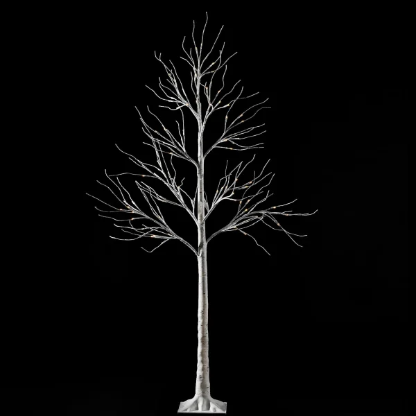 96 LED White Birch Tree Decoration With Lights 6ft 2 96 LED White Birch Tree Decoration With Lights 6ft