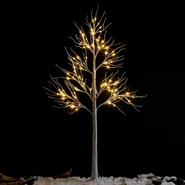 96 LED White Birch Tree Decoration With Lights 6ft 7 96 LED White Birch Tree Decoration With Lights 6ft - Image 6