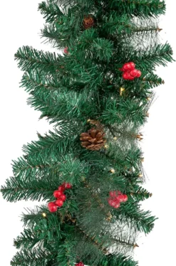 50 Lights Artificial Pre Lit Christmas Garlands 9ft 10 50 Lights Artificial Pre Lit Christmas Garlands 9ft -Christmas Decorations Artificial Christmas Garland Prelit 3 result 600x909 1