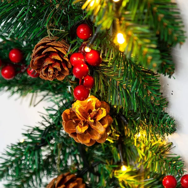 100 LED Prelit Artificial Christmas Garland 9ft 5 100 LED Prelit Artificial Christmas Garland 9ft - Image 3