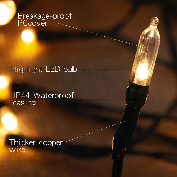 2x50 LED Christmas String Lights 15.8ft 5 2x50 LED Christmas String Lights 15.8ft - Image 3