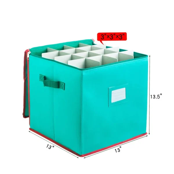 Blue Christmas Ornament Storage Box 5 Blue Christmas Ornament Storage Box - Image 3