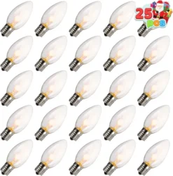 25pcs C9 Christmas Replacement Light Bulb 10 25pcs C9 Christmas Replacement Light Bulb -Christmas Decorations C9 Incandescent Bulb 25 Packs Christmas Replacement Light Bulb 3 result 600x608 1