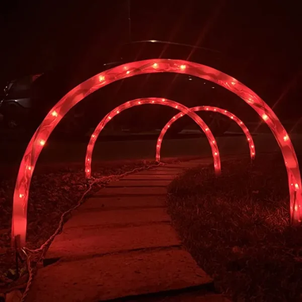 3pcs Candy Cane Arch Pathway Markers Lights 19.9in 3 3pcs Candy Cane Arch Pathway Markers Lights 19.9in