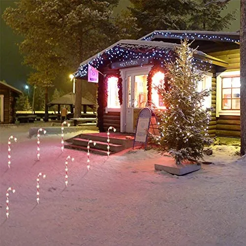 12pcs Christmas Candy Cane Pathway Lights 28in 7 12pcs Christmas Candy Cane Pathway Lights 28in - Image 5