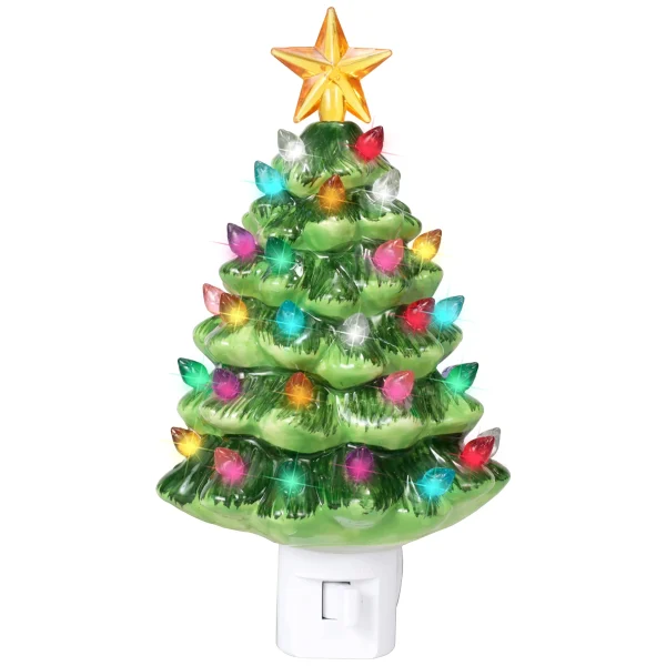Ceramic Christmas Tree Night Light Decoration 3 Ceramic Christmas Tree Night Light Decoration