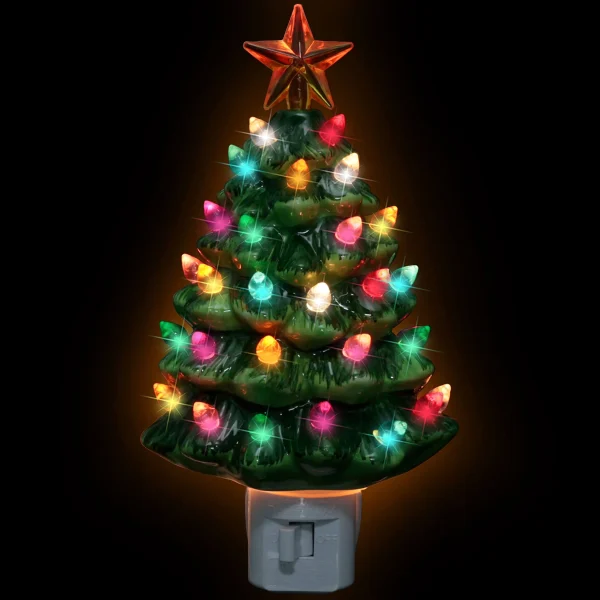 Ceramic Christmas Tree Night Light Decoration 4 Ceramic Christmas Tree Night Light Decoration - Image 2