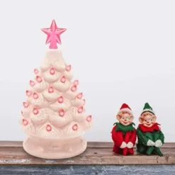 Pink Prelit Tabletop Ceramic Christmas Tree 7in 11 Pink Prelit Tabletop Ceramic Christmas Tree 7in -Christmas Decorations Ceramic Christmas Tree Pink 7in 5 600x600 1