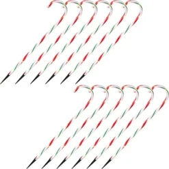 12pcs Thick Red And Green Candy Cane Light Stakes 28in 11 12pcs Thick Red And Green Candy Cane Light Stakes 28in -Christmas Decorations Christmas Candy Cane Pathway Markers Thick Green 28in 1 600x600 1